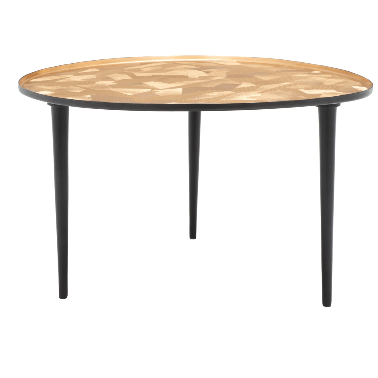 SAFAVIEH Hera Modern Oval Side Table, Taupe/Black