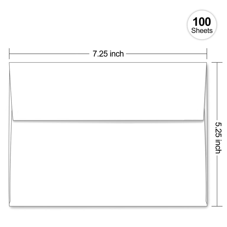 Blank White Cards & Envelopes - 100 Pack, 5x7 Inches Folded (10x7 Flat), Heavyweight 250 GSM Cardstock, A7 Self-Seal Envelopes, For Invitations, Thank You Notes, DIY Crafting