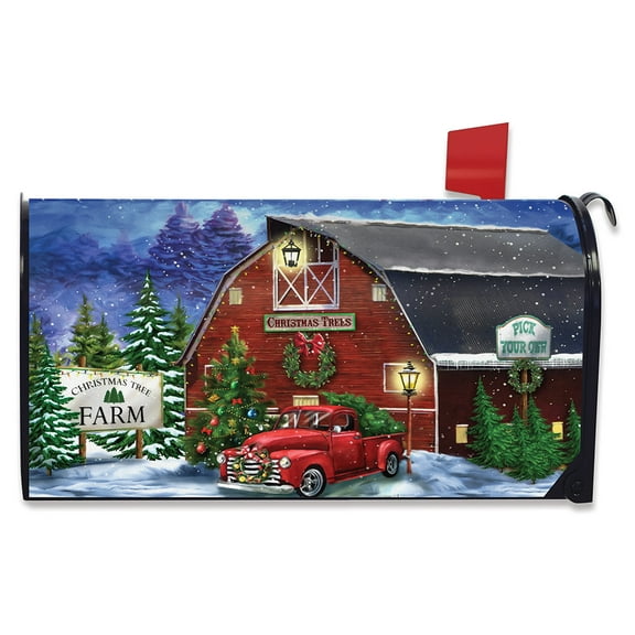 Briarwood Lane Christmas Tree Farm Pickup Mailbox Cover