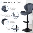 thumbnail image 6 of Fijinhom Modern Bar Stools Set of 2,Adjustable Swivel barstools,Counter Height Stool Chair with High Backrest for Dining Room, Kitchen,Dark Gray, 6 of 10