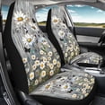 thumbnail image 3 of ZIATUBLE Daisy Wooden Auto Seat Cover Car 2 Pcs Butterfly High Bucket Seat Covers Vehicle Seat Protector for Front Seats Auto Interior Accessories Universal Seat Covers for Car SUV Trucks Sedan, 3 of 7