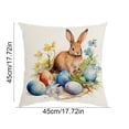 thumbnail image 3 of Weloille Easter Pillow Cover 1.48x1.48ft 1Pc, Rabbit Egg Pattern Printed Decorative Pillowcase, Soft Polyester Cushion Cover Hidden Zipper Washable Sofa Throw Cover for Home Living Room Bedroom, 3 of 6