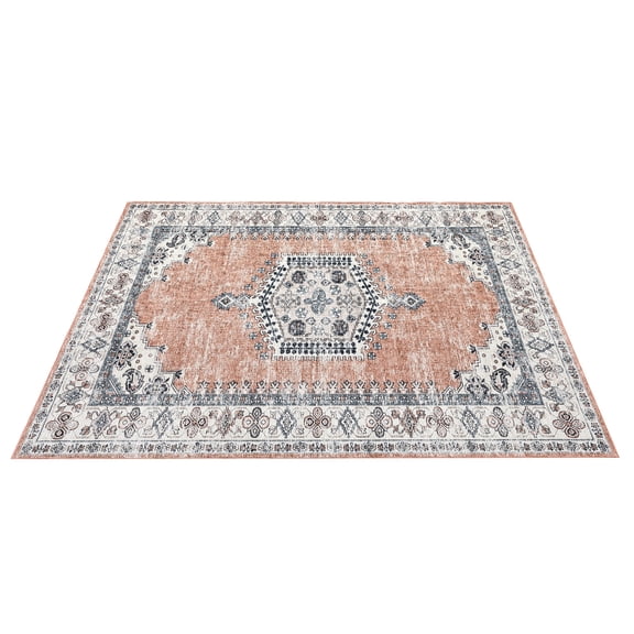 Washable Area Rug Foldable for Home – Non-Slip Oriental Low Pile Carpet, Runner Rug for Office Dining Bathroom – Machine Washable