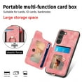 thumbnail image 6 of SaniMore for Samsung Galaxy S23 Wallet Case, [RFID Blocking] Elastic Card Slot Vehicle Magnetic PU Leather Ring Holder & Lanyard Stand Money Pocket Cover for Samsung S23 5G, Pink, 6 of 12