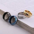 thumbnail image 2 of Bague en Acier Inoxydable Zircon Cubique Femmes Hommes Titane Argent Doré Bijoux, 2 of 5