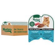 Nutro Perfect Portions Twin-Pack Tray Cuts in Gravy Tuna Recipe Grain Free Natural Wet Cat Food, 2.64 oz., Case of 24