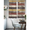 thumbnail image 4 of Farmhouse Grey Yellow Sheer Curtains for Living Room Bedroom Retro Vintage Wood Sheer Curtains 63 Inch Long 2 Panels Set Light Filtering Curtain Window Treatments Drapes for Dining Room, 4 of 6