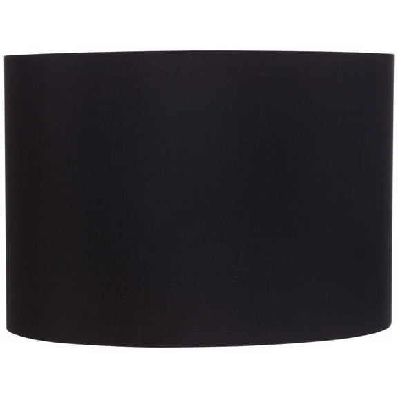 Springcrest Black Medium Hardback Drum Lamp Shade 16" Top x 16" Bottom x 11" High (Spider) Replacement with Harp and Finial