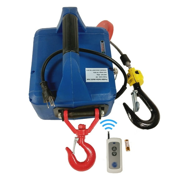 Wire-controlled and Remote-controlled 3in1 Portable Household Electric Winch 450KGX7.6M 110V