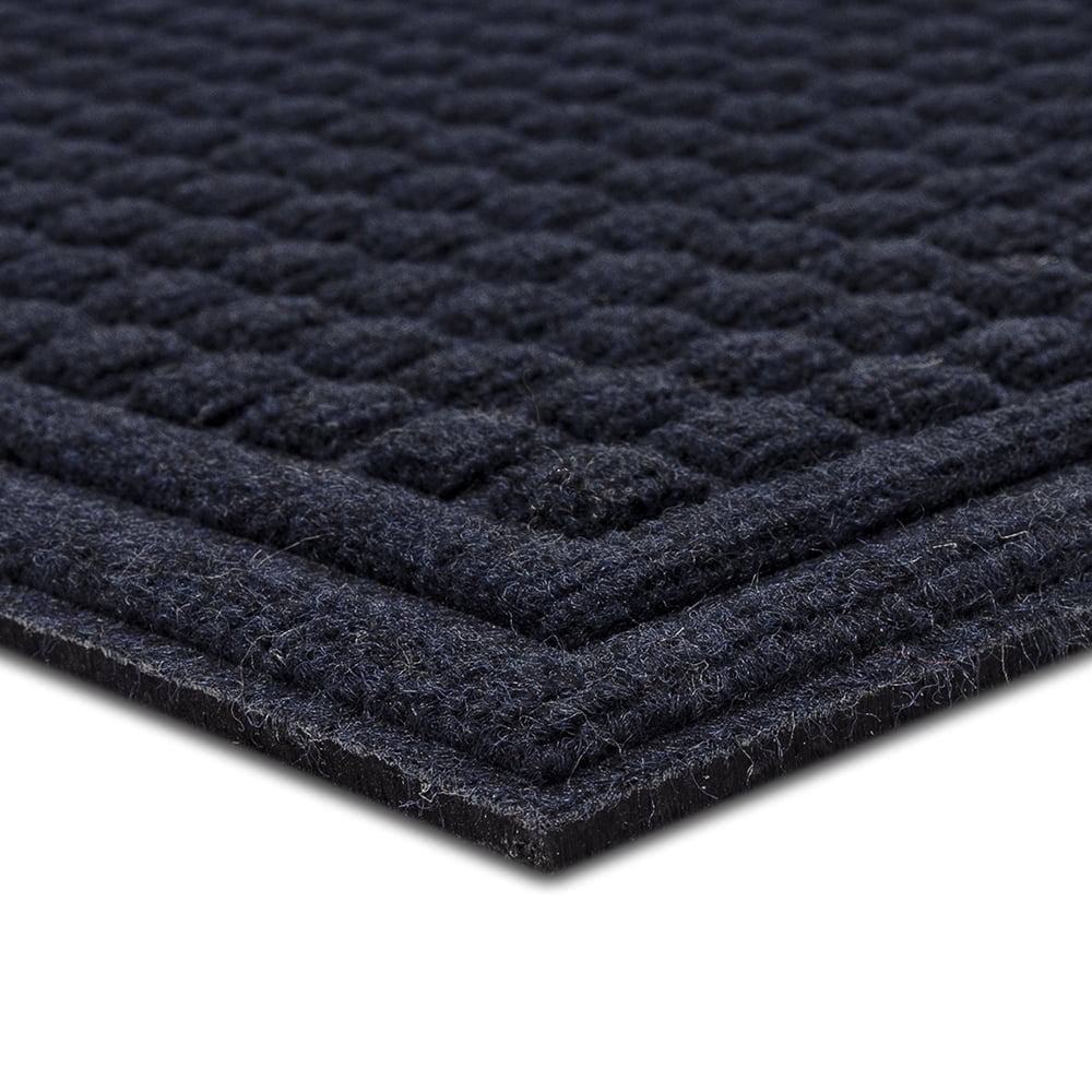 Mohawk Home Waffle Grid Impression Low Pile Non-Slip Indoor/Outdoor Door Mat, Blue, 1' 6" x 2' 6"