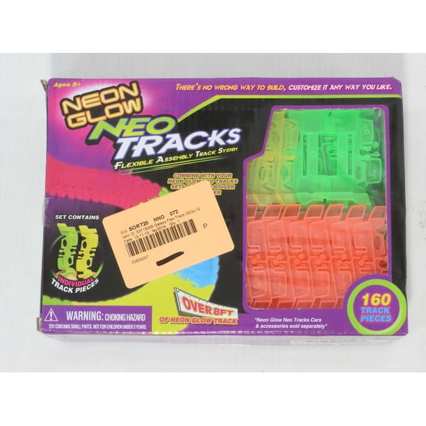 Mindscope Neon Glow Neo Tracks Glow in The Dark 160 Piece Track Expansion Pack Compatible with