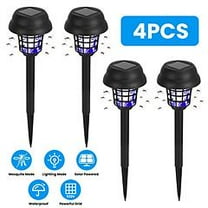iMountek 4 Pack Solar Powered Mosquito Zapper Outdoor Insect Killer Torch Waterproof Bug Zapper with UV Light White Light for Yard Garden Farm Patio