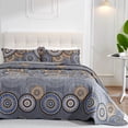 thumbnail image 2 of 3-Piece King Size Bedspread Coverlet Set - Gray Mandala Quilt with 2 Pillow Shams, Microfiber, 2 of 7