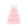 thumbnail image 2 of Flower Girls Dress Pink Cake Skirt Pearl Diamond Heart Bodice Backless 4 Years, 2 of 6