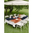 thumbnail image 5 of 60x120 Inch Outdoor Tablecloth with Umbrella Hole Zipper Rectangle Navy Blue Brown Rectangular Tablecloths Outside Waterproof Geometric Modern Abstract Art Patio Table Cloth Cover for Picnic Party, 5 of 8