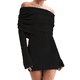 thumbnail image 1 of Vestido Elegante Tipo Suéter de con Hombros Descubiertos para Mujer, Ajustado, de Larga y Crochet Negro L, 1 of 9