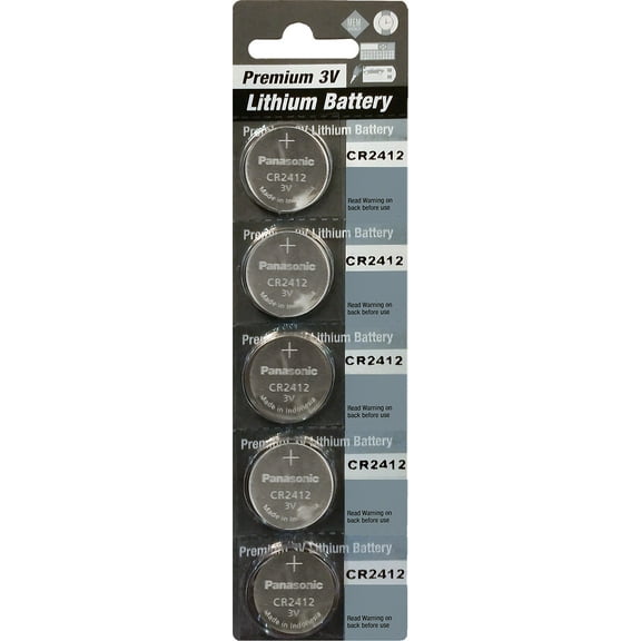 Panasonic CR2412 3V Lithium Battery 5PACK X (5PCS) = 25 Single Use Batteries