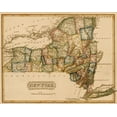 thumbnail image 2 of Vintage Maps 24x20 Gold Ornate Wood Framed with Double Matting Museum Art Print Titled - New York 1817, 2 of 4