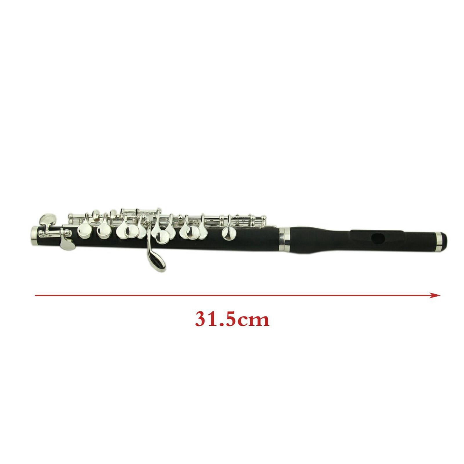 Plated Key of C Piccolo Flute Instruments with Storage Case Cleaning Cloth Screwdriver Cover Student Kids Gifts