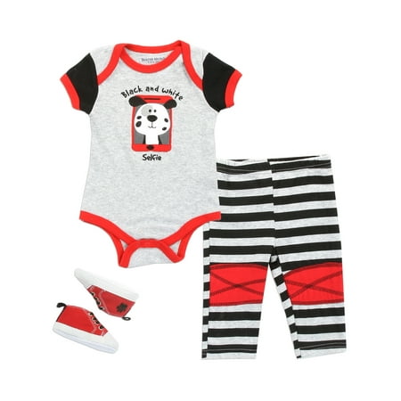 

Buster Brown Baby Boys 3 Piece Creeper Pants and Sneakers Set