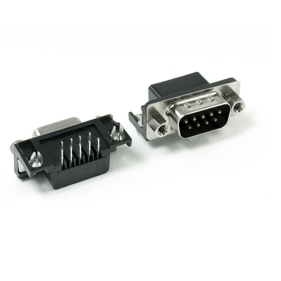 Unique Bargains DB9 9 Pin 2-Row Male Female Port Right Angle Solder Type Connector