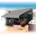 thumbnail image 3 of Sunrise Outdoor 8' x 6.4' Replacement Canopy for Manual Yard Retractable Patio Deck Awning Sunshade （Cover Only, Frame is not Included）-Brown with White, 3 of 8