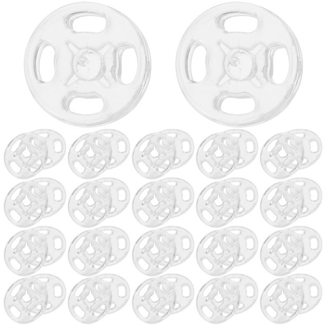 100pcs Clear Shirt Buttons Coat Snaps Buttons Invisible Snaps Fasteners Press Stud DIY Sewing Accessories (13mm)