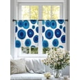 thumbnail image 4 of Blue Wave Point Sheer Curtains 2 Panels Set Retro Geometric Watercolor Dark Blue Points Sheer Window Curtains Light Filtering Rod Pocket Voile Drapes for Bedroom Living Room 52"x45", 4 of 8