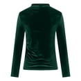 thumbnail image 7 of Posijego Women's Velvet Tops Vintage Mock Neck Slim Long Sleeve T-Shirts Party Basic Tee Blouse for Women, 7 of 7