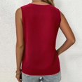 thumbnail image 3 of Vedolay Top Casual V Neck Shirts for Women 2023 Solid Short Sleeve Blouse Tops,Red L, 3 of 5