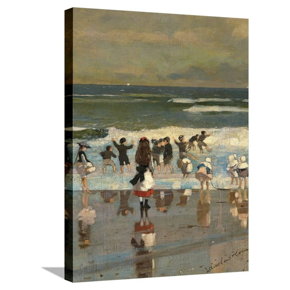 Art.com Beach Scene Stretched Canvas Print Wall Art by Winslow Homer, 18" x 24"
