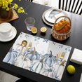 thumbnail image 4 of Blue Pumpkin Fall Placemats Set of 2, Thanksgiving Eucalyptus Leaves Weeping Washable Wipeable Table Mats for Dining Tables, Indoor Outdoor Kitchen Place Mats for Holiday Party Table Decor, 4 of 9