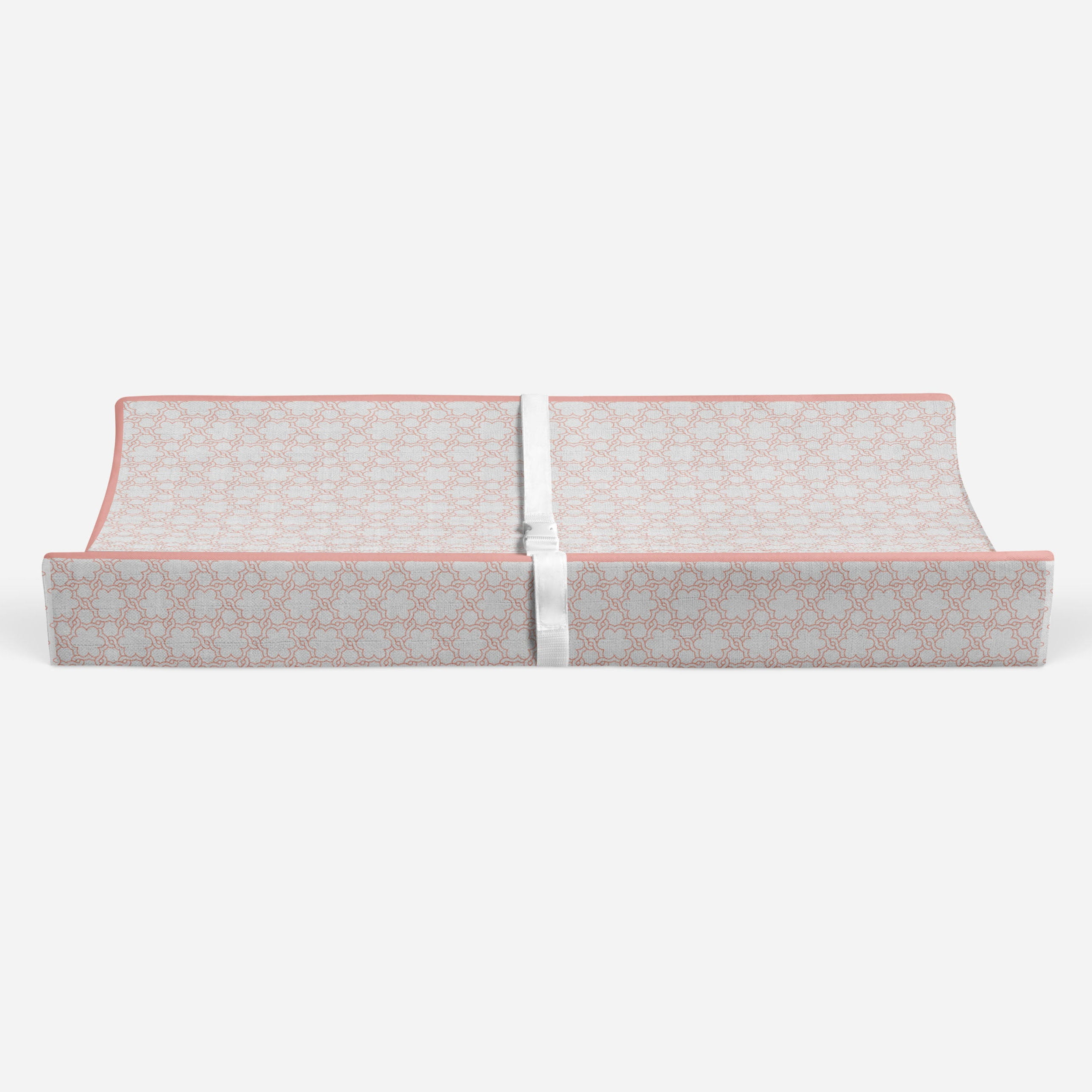Floral Coral Quilted Muslin Changing Pad Cover