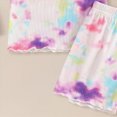 thumbnail image 4 of Toddler Girl 2T 3T 4T 5T Summer Outfits 2Pcs Clothes Floral Print Short Sleeve Tee Casual Knit Shorts Set Kaprioy, 4 of 6