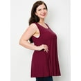 thumbnail image 4 of Made by Johnny Women's Solid Sleeveless Tunic for Leggings Swing Flare Tank Tops S-5XL Plus Size XXXXL WINE, 4 of 6