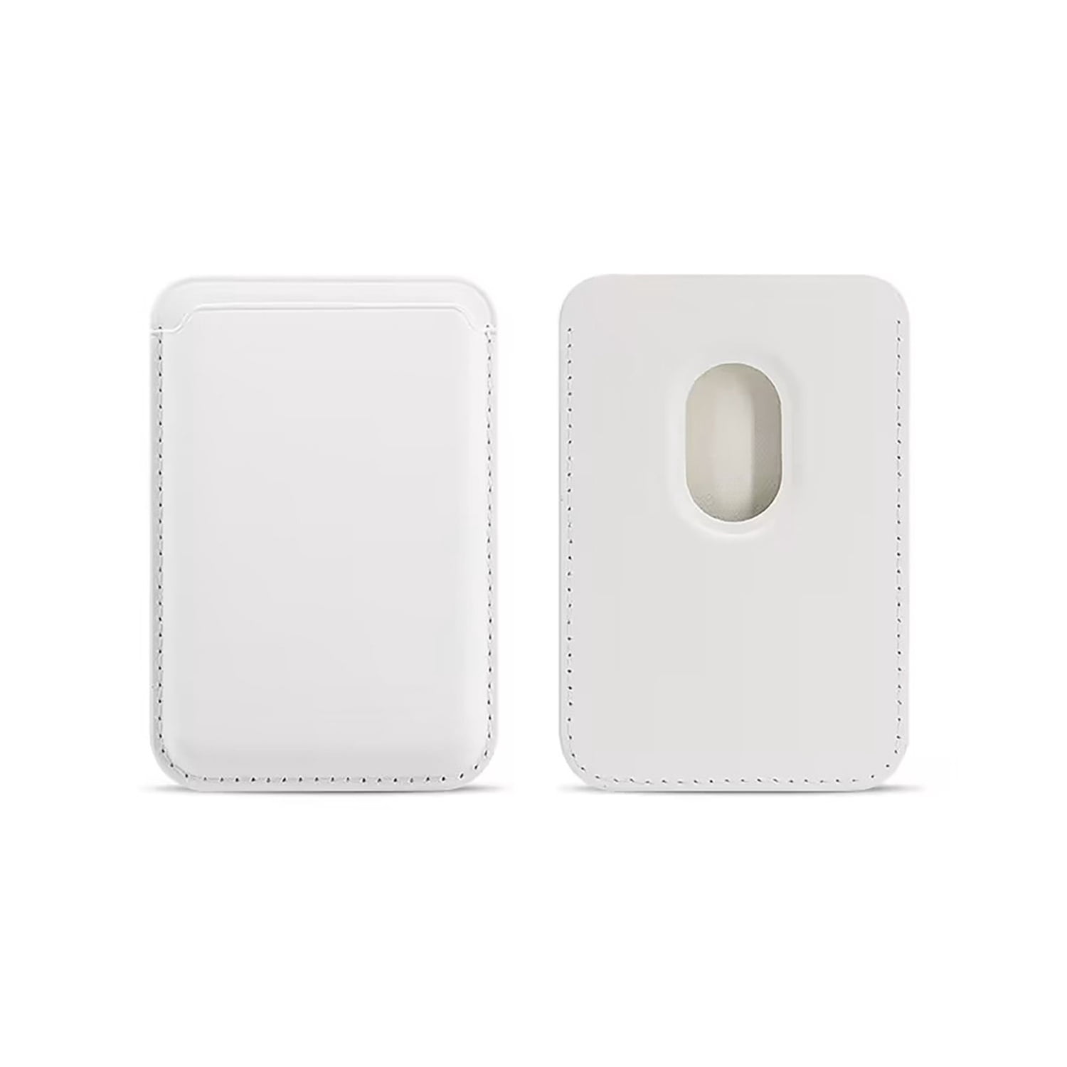 Slim Leather Magnetic Wallet for Cards - White