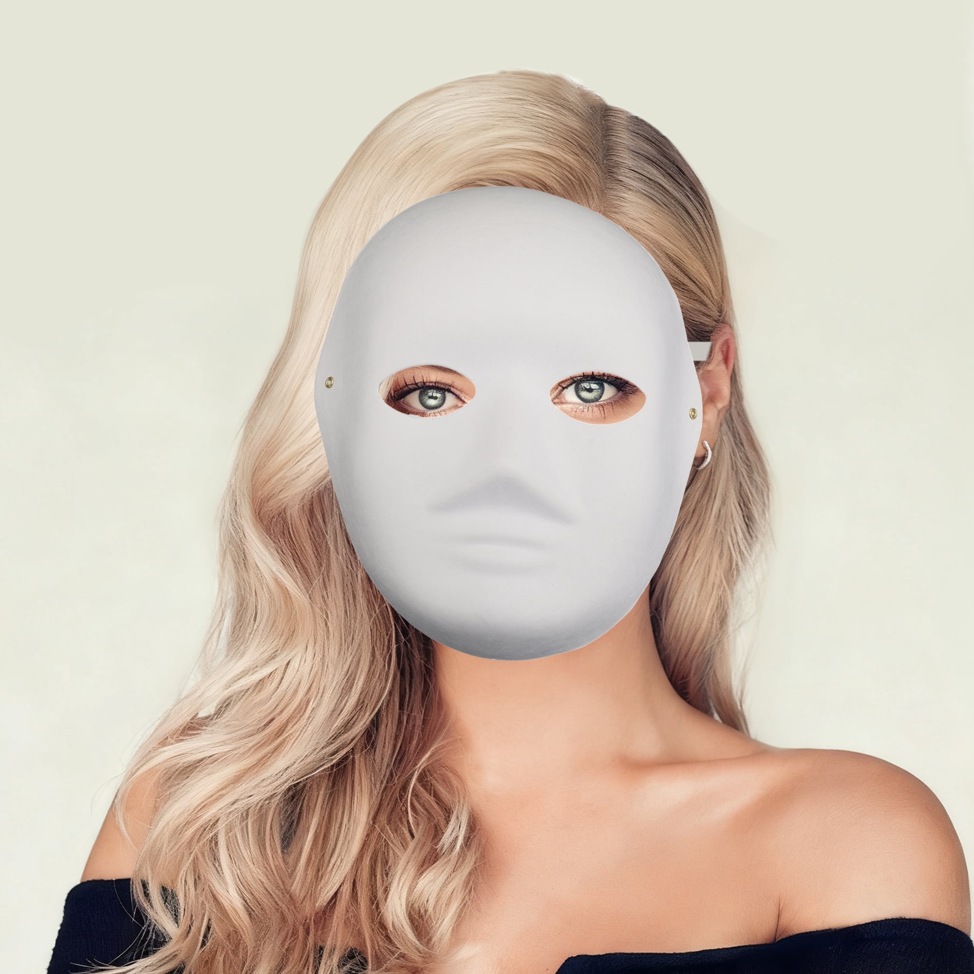 Unique Bargains 1 Pack Elegant Hand-Painted Party Mask White Pattern 2