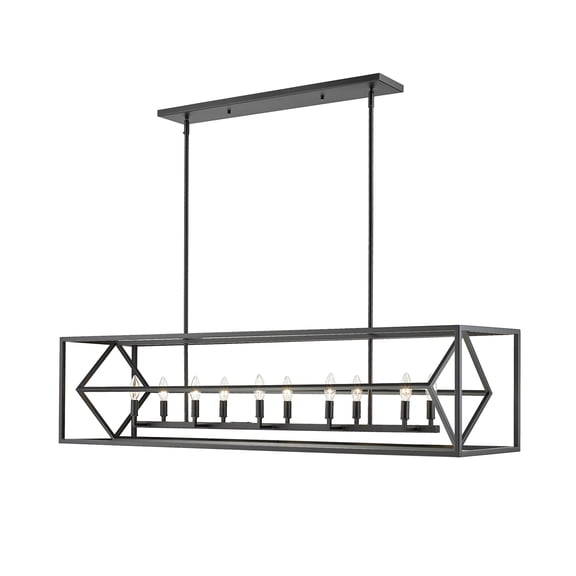 457-10L-MB-Z-Lite-Euclid - 10 Light Chandelier In Contemporary Style-13 Inches Tall and 13 Inches Wide