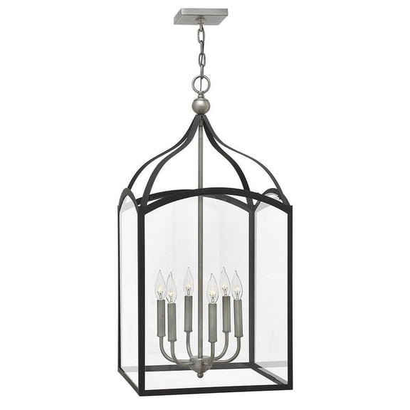 3414DZ-Hinkley Lighting-Clarendon - 6 Light Large Open Frame Foyer in Traditional Style - 16 Inches Wide by 33.75 Inches High-Aged Zinc Finish