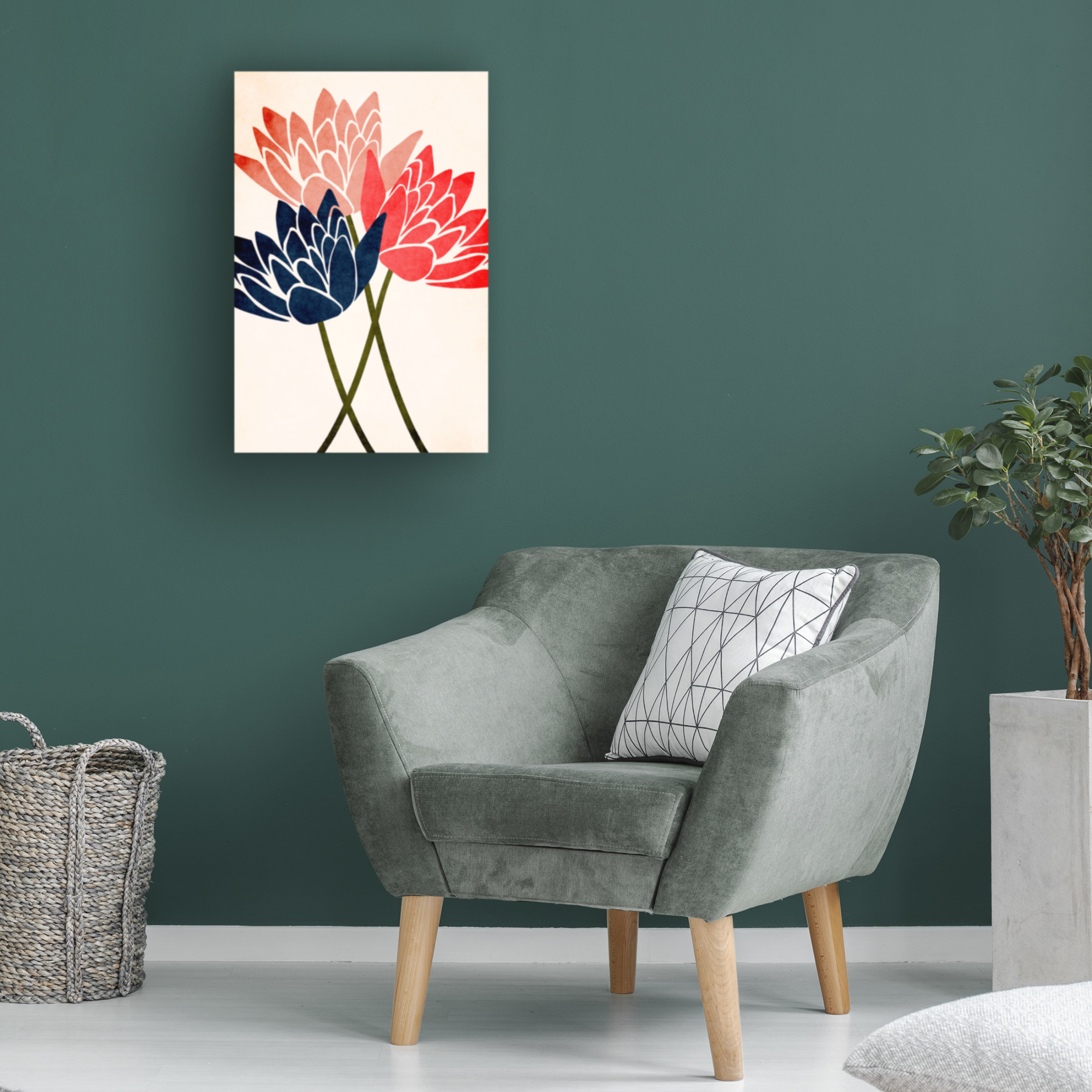 Trademark Fine Art Kubistika Three Dancing Blossoms Canvas Wall Art