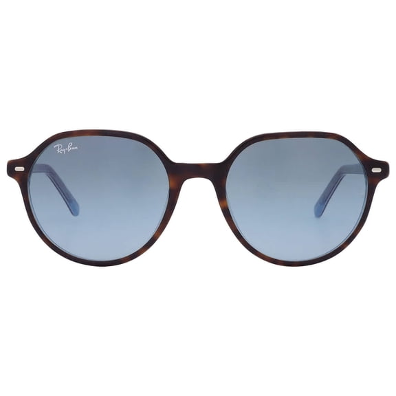 Ray-Ban RB2195 Thalia Square Sunglasses, Havana On Light Blue/Blue Gradient Grey, 51 mm