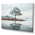 thumbnail image 2 of Designart Trees Oversized Wall art decor, Tree Canvas wall art, Muted Tree Reflections on Water , Green Traditional Canvas wall art, 40x30 inches, 2 of 5