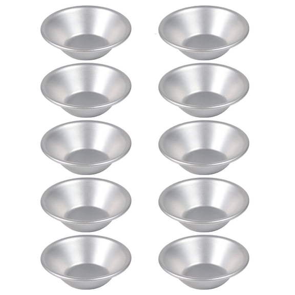 10 Pieces Mini Baking Pans Molds Small Baking Molds Aluminum Alloy Material Pastry Molds Cupcakes Cups for Kitchen Use