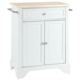 thumbnail image 1 of Pemberly Row Natural Wood Top Portable Kitchen Island in White, 1 of 7