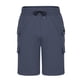thumbnail image 4 of pstuiky Abreviatura para hombres, Pantalones cortos casuales de color sólido con cintura elástica y cordón transpirable para hombre Pantalones cortos cargo, 4 of 6