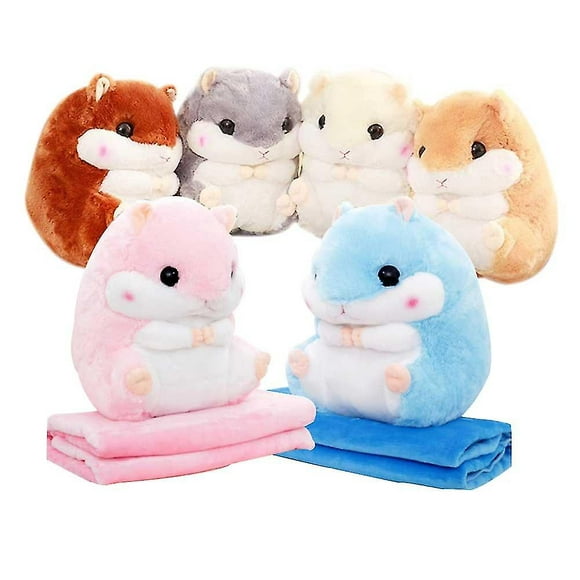 Cute Plush Hamster Stuffed Animal Toys With Blanket