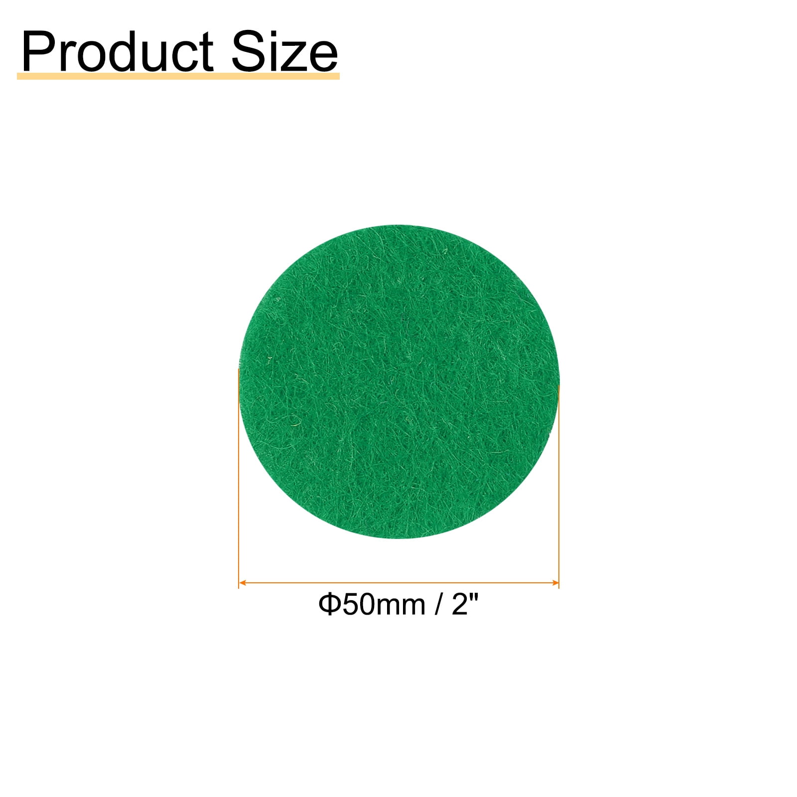 Uxcell 500pcs Round Felt Circles, 50mm 3/8 Pre Cut Felt Craft Pads Non-Woven Mini Felt Fabric Circles for DIY Projects, Green