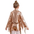 thumbnail image 3 of vastwit Manteau Bomber à Manches Longues pour Filles Costume de Danse Hip Hop avec Franges Blazer Métallique Marron 8, 3 of 6