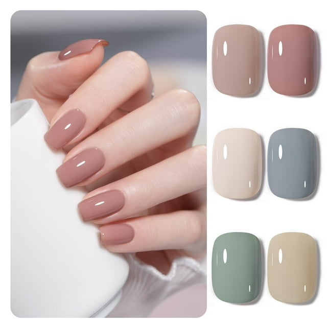 Set de esmaltes de uñas en gel GAOY Neutral Morandi Color 6 x 6,5 ml