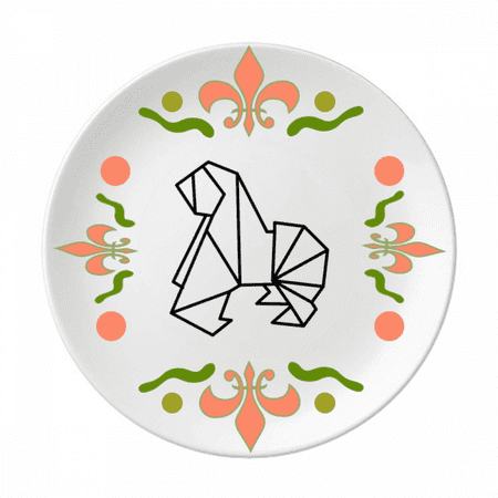 

Origa Dog Geometric Shape Flower Ceramics Plate Tableware Dinner Dish